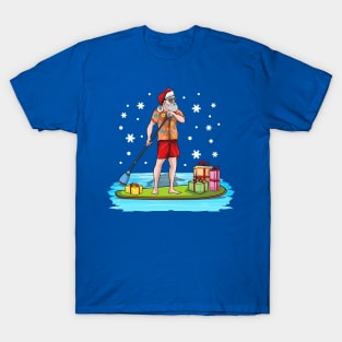 Paddle Board Santa Christmas In July Water Sports T-Shirt